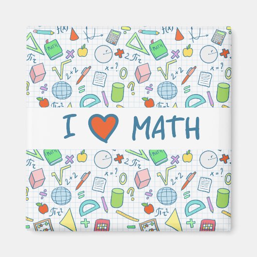 Retour à l'école : aimant "I love math" (Devant)