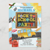 Retour à l'école Anniversaire Fête Invitation Invi (Devant / Derrière)