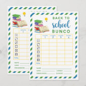 Retour à l'école Août Septembre Carte Bunco (Devant / Derrière)