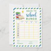 Retour à l'école Août Septembre Carte Bunco (Dos)