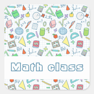 Retour à l'école : autocollant "Math class" (modif