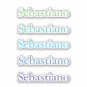 Retour à l'école autocollants Vert bleu Nom (Devant)