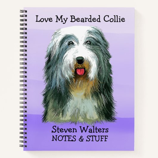 Retour à l'école Bearded Collie carnet (Devant)