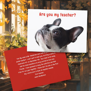 Retour à l'école Boston Terrier Cartes de bienvenu