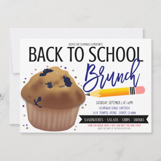 Retour à l'école Brunch Invitation (Devant)