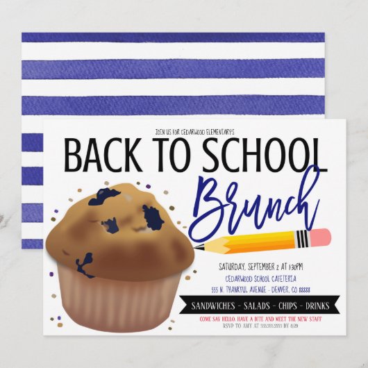 Retour à l'école Brunch Invitation (Devant / Derrière)
