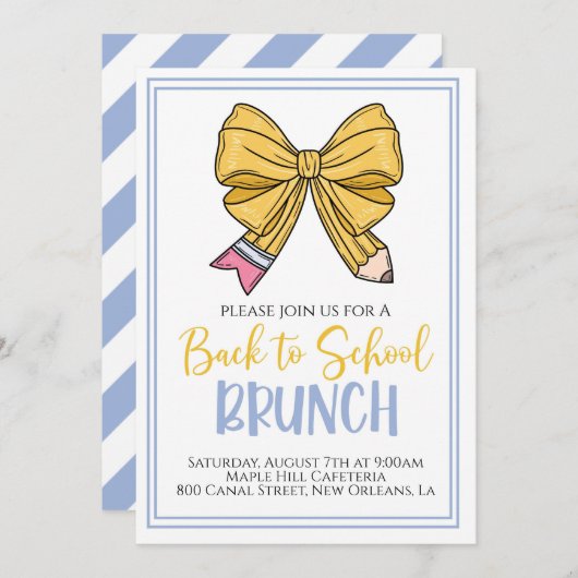 Retour à l'école Brunch Invitation (Devant / Derrière)