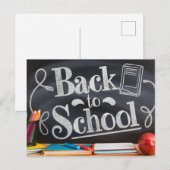 retour à l'école Carte postale (Devant / Derrière)