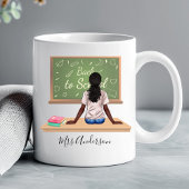 Retour à l'école Chalkboard enseignant Mug Curly B