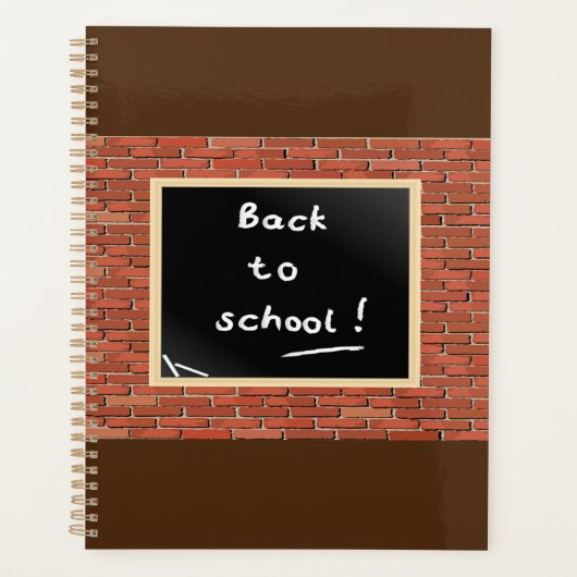 Retour À L'École Chalkboard Spiral Planner (Devant)