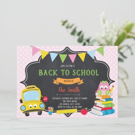 Retour à l'école Fête Invitation (Debout devant)