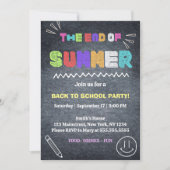 Retour à l'école fin de l'été Fête Invitation (Devant)