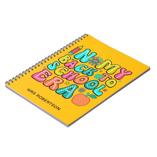 Retour à l'école jaune carnet spirale enseignant (Côté gauche)