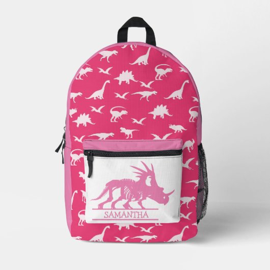 Retour à l'école Pink Dino thème Sac à dos imprimé (Recto)
