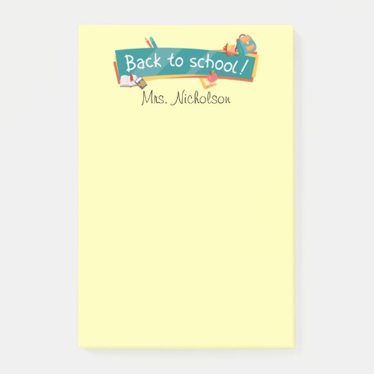 Retour à l'école Professeur Post-it® Notes 4 x 6 (Devant)