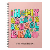 Retour à l'école rétro professeur carnet spirale (Devant)