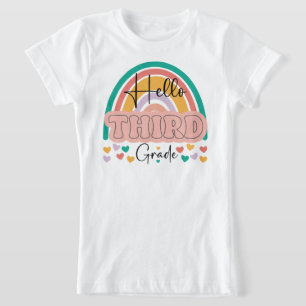 Retour à l'école Tee Bonjour T-shirt de troisièm