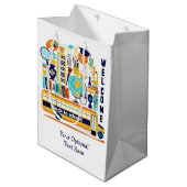 Retour à l'école texte personnalisé moyen sac cade (Devant Angle)