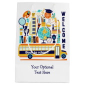 Retour à l'école texte personnalisé moyen sac cade (Dos)