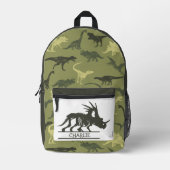 Retour à l'école Thème Dino Vert imprimé Sac à dos (Recto)