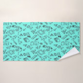 Retour à l'école turquoise (Serviette de bain)