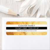 RETOUR ADRESSE ÉTIQUETTE rayure moderne brillante  (En situation)