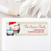 RETOUR ADRESSE ÉTIQUETTES :: couple de chouettes f (En situation)