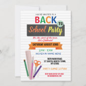 Retour Au Carnet De Fête À L'École Invitation À L' (Devant)