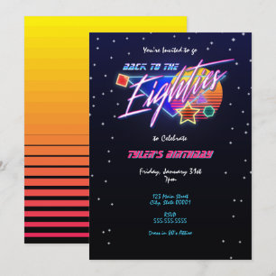 Retour aux années 80 Invitation Neon
