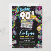Retour aux années 90 80 Anniversaire Invitation de (Devant)