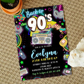 Retour aux années 90 80 Anniversaire Invitation de