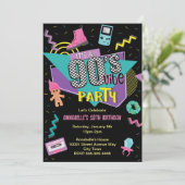 Retour aux années 90 Retro Anniversaire Invitation (Debout devant)
