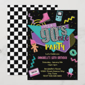 Retour aux années 90 Retro Anniversaire Invitation (Devant / Derrière)
