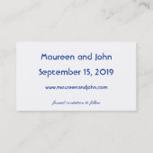 Retour bleu personnalisé enregistrer les cartes ma (Dos)