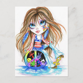 Retour Dans Le Jour Hippie Imaginaire Art Carte Po