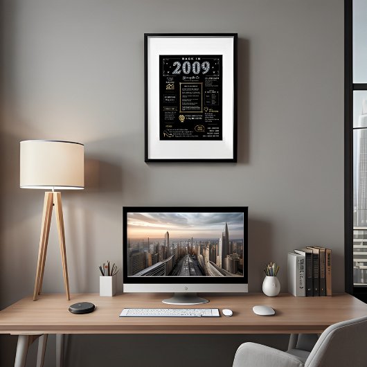 Retour En 2009 Poster Imprimable, Panneau D'Annive