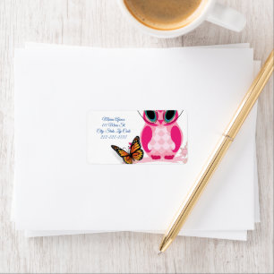Retour Étiquettes d'adresse Hiboux Papillon