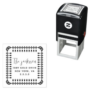 Retouradres Aangepast script achternaam Zelfinktende Stempel