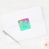 Retouradres Aqua Tie Dye Design Vierkante Sticker (Envelop)