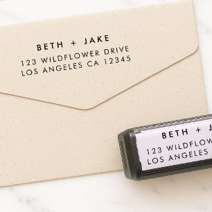 Retouradres   Eenvoudig minimalistisch modern paar Zelfinktende Stempel