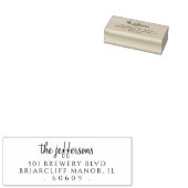 Retouradres Eenvoudige aangepaste scriptnaam Rubberstempel (Gestempeld)