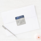 Retouradres Elegant Blue en Silver Filigree Vierkante Sticker (Envelop)