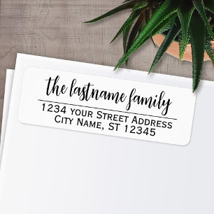 Retouradres en naam - Romeo Juliet Script Etiket