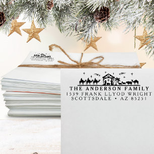 Retouradres Geboorte Kerstmis Kaart Gepersonalisee Zelfinktende Stempel