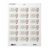Retouradres Groot modern Roos Floral Bridal Etiket (Full Sheet)
