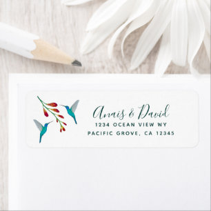 Retouradres Hummingbird Summer Wedding Label