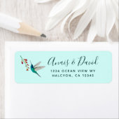 Retouradres Hummingbird Summer Wedding Label (Insitu)