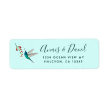 Retouradres Hummingbird Summer Wedding Label
