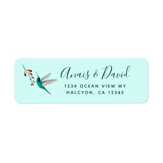 Retouradres Hummingbird Summer Wedding Label (Voorkant)
