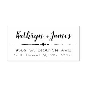 Retouradres huwelijksmonogram zelfinktende stempel